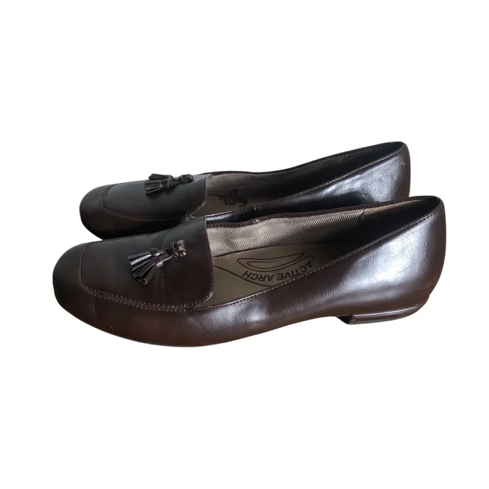 Life Stride brown leather Active Arch comfort loafer shoes Sz 7.5 - Picture 5 of 6